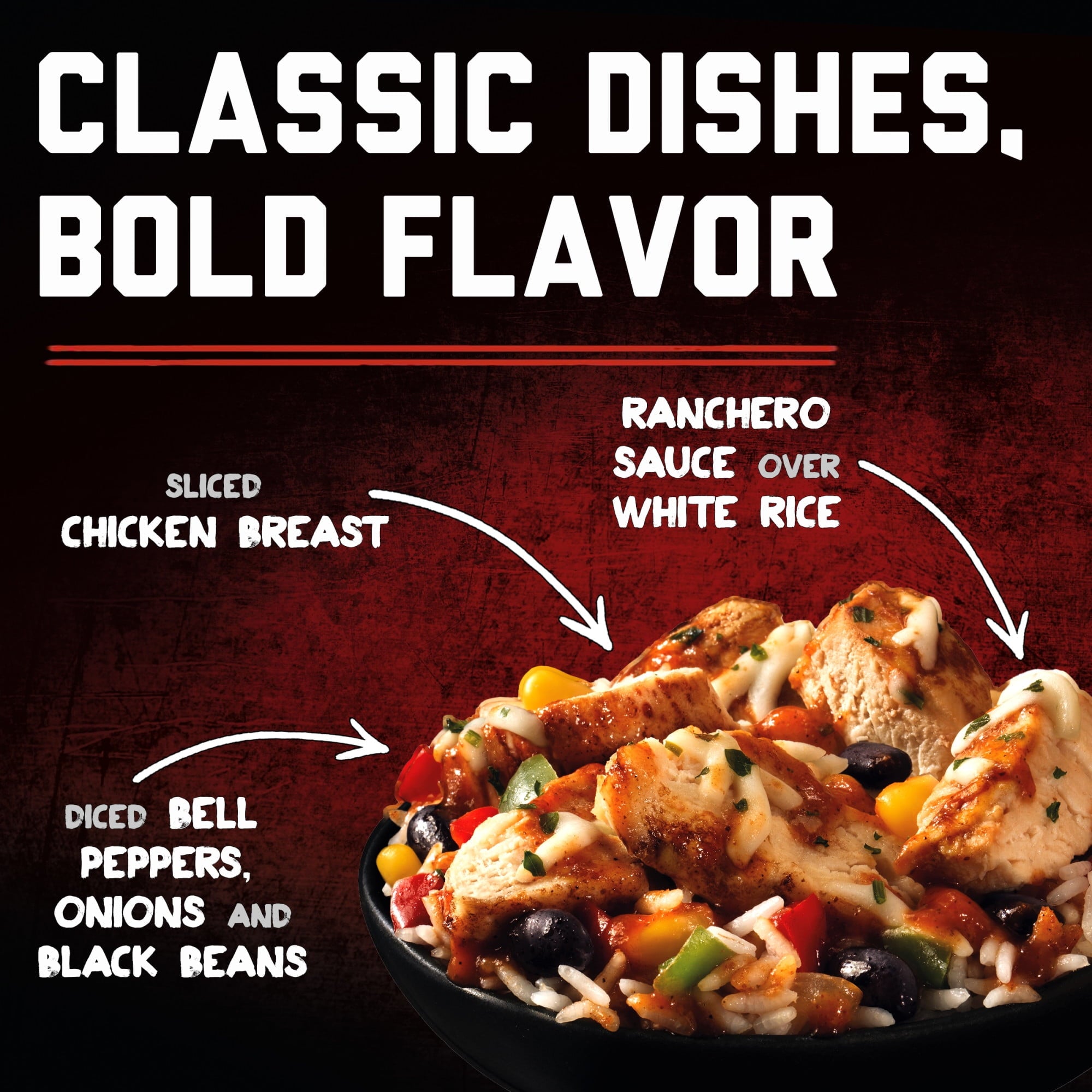 Banquet Mega Bowls Chicken Fajita Frozen Meal 14 Oz 21g Protein