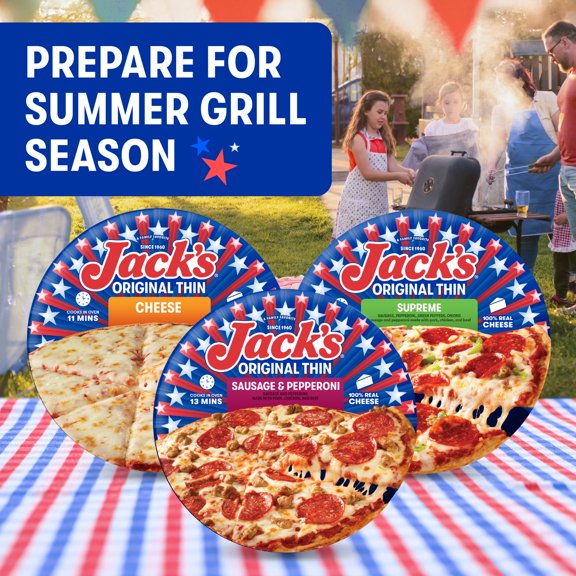 Jack's Original Thin Crust Pepperoni Pizza Frozen 14.3 Oz