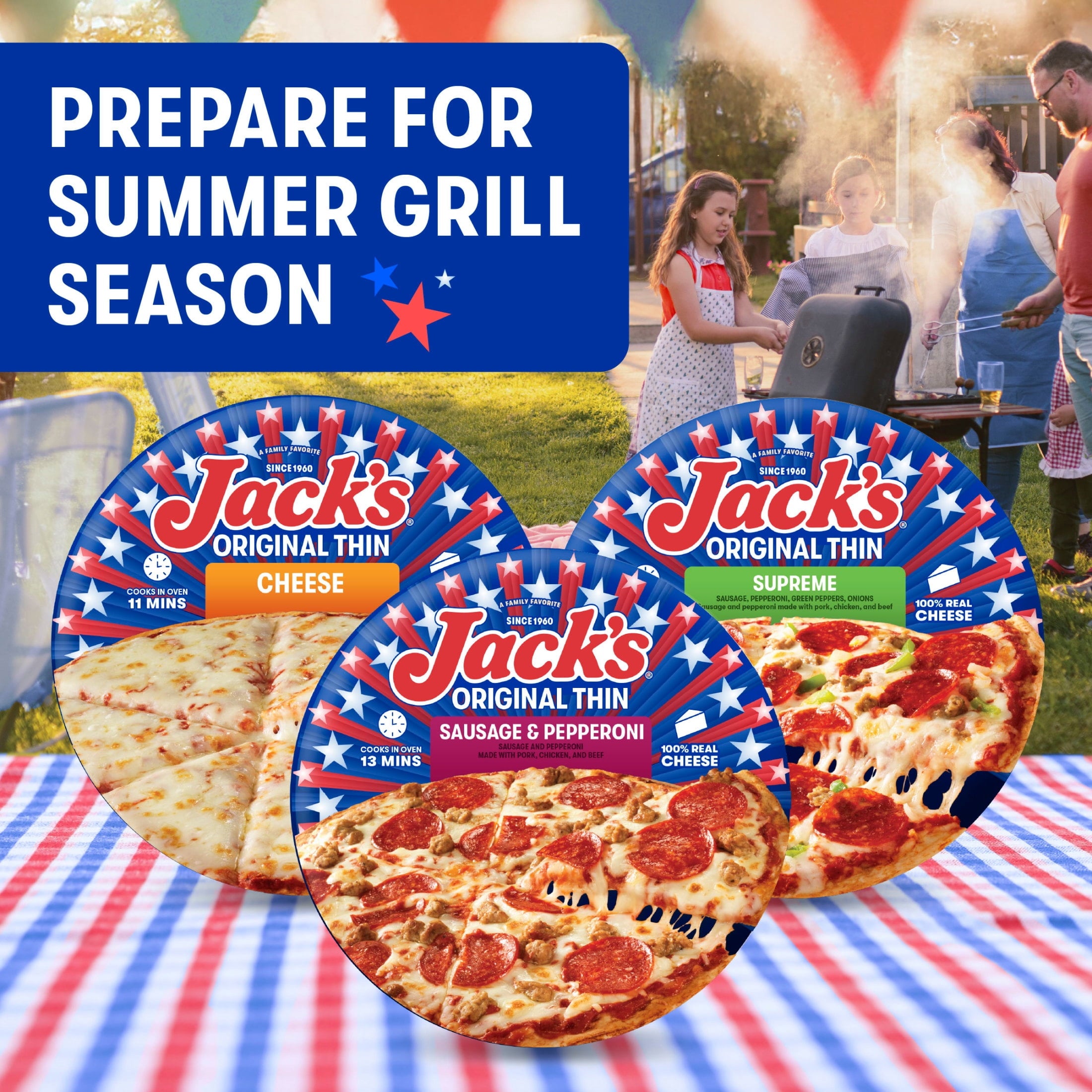 Jack's Thin Crust Pepperoni Frozen Pizza 14.3 Oz