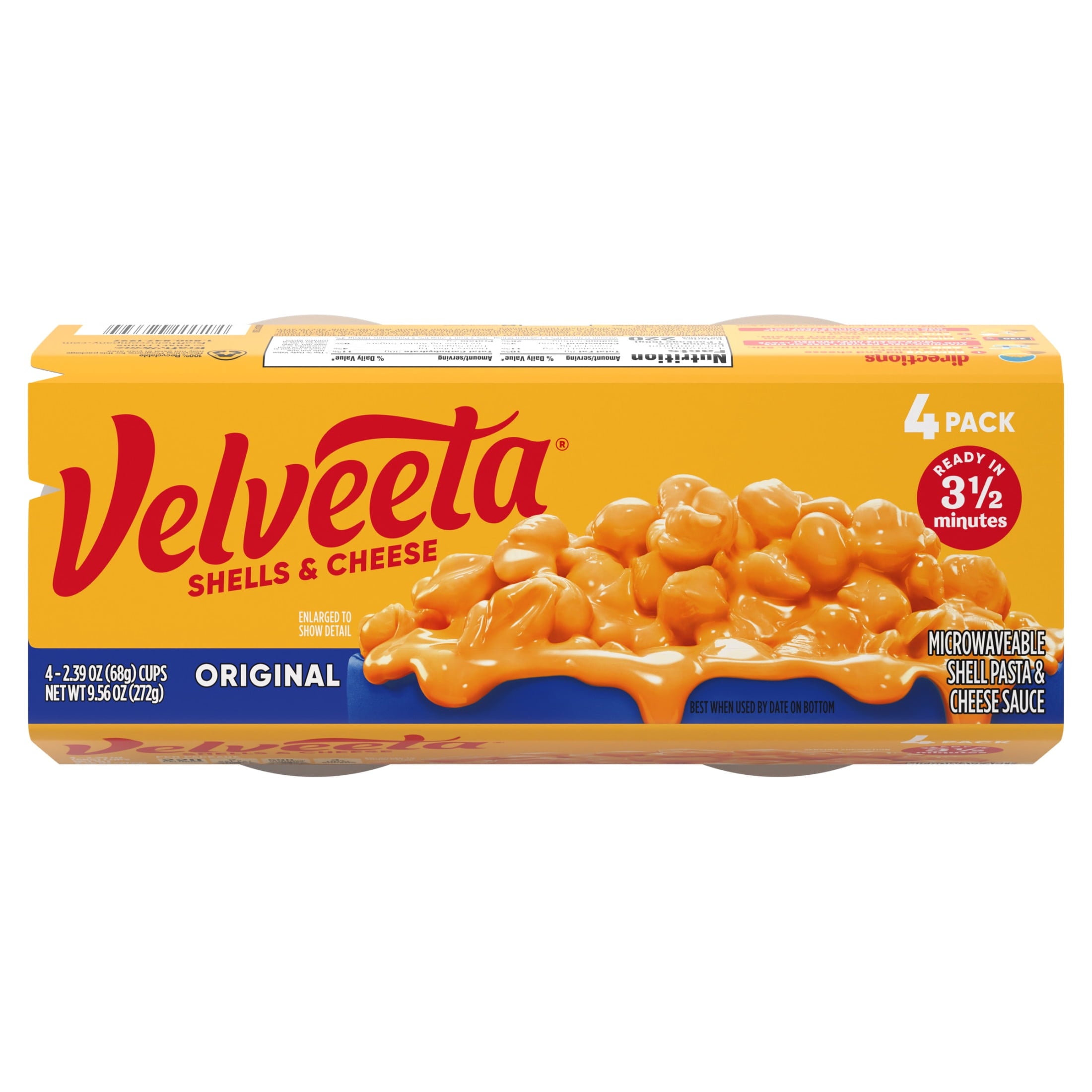 Velveeta Shells and Cheese Mac and Cheese Original Flavor 4 Cups 9.56 Oz