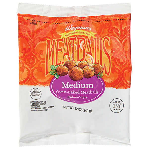 Wegmans Medium Oven-Baked Meatballs 12 Oz