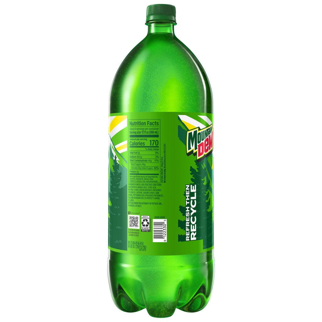 Mountain Dew Citrus Soda Pop Bottle 2 Liters