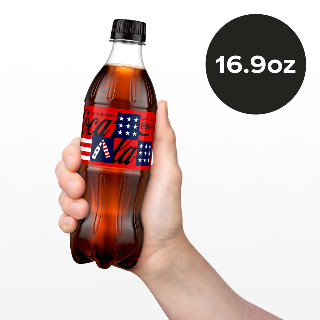 Zero Sugar Soda Pop Bottles 16.9 Fl Oz 6 Pack Coca-Cola