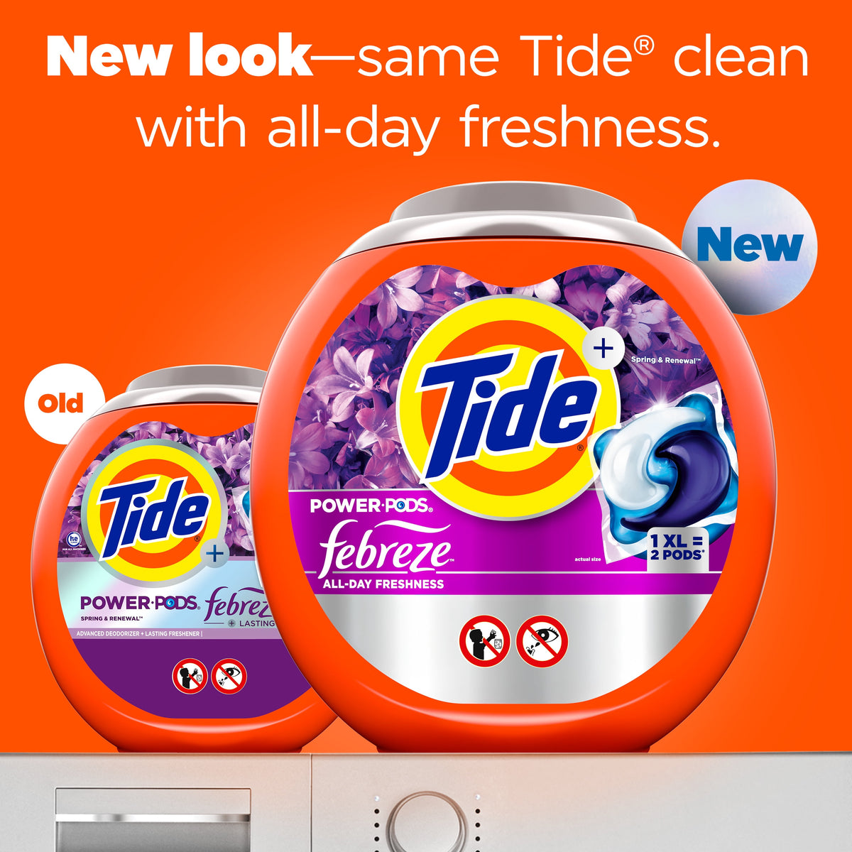 Tide Power PODS Laundry Detergent Pacs with Febreze Odor Eliminators Spring & Renewal 45 Count