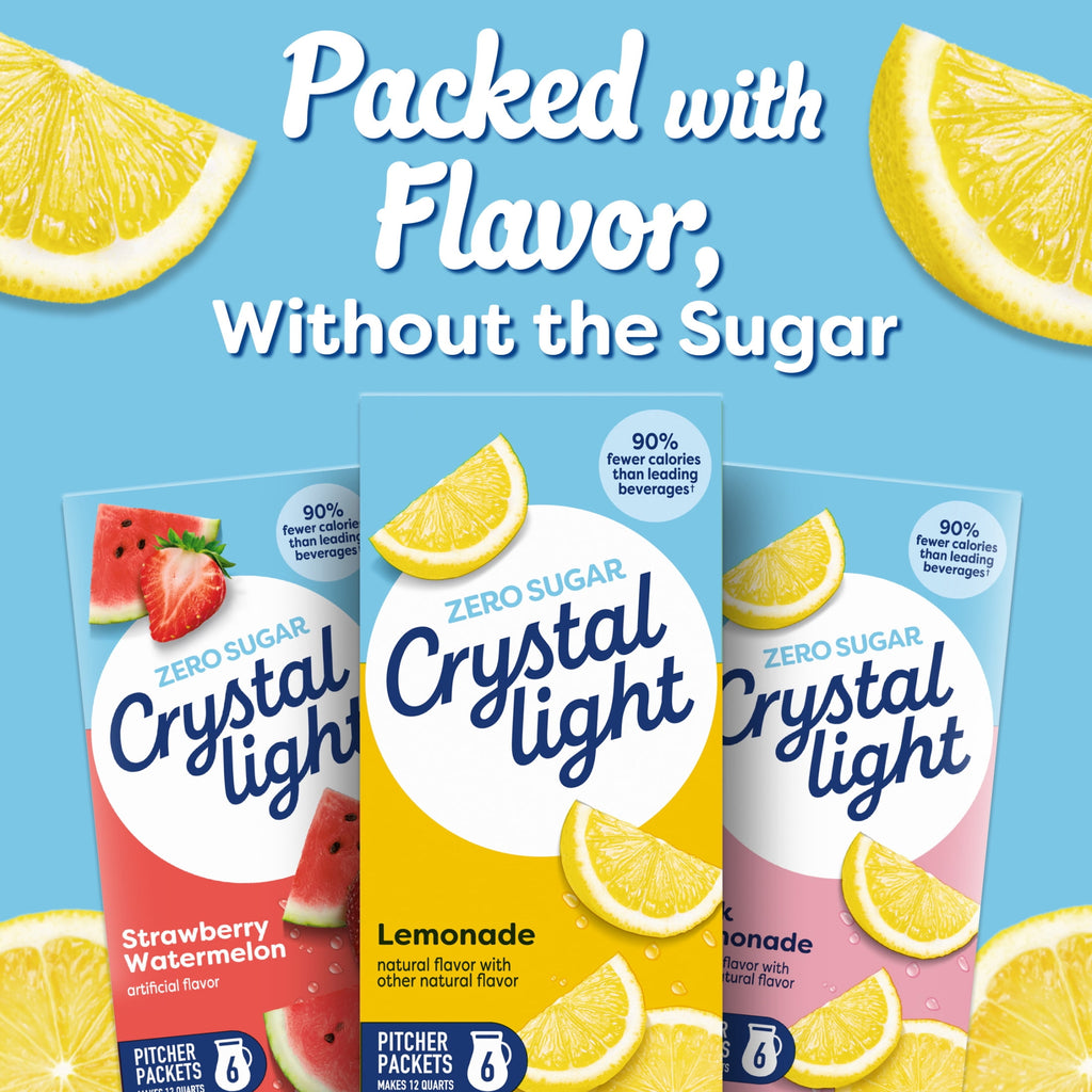 Crystal Light Sugar-Free Lemonade Drink Mix Packets 3.2 oz 6 Count