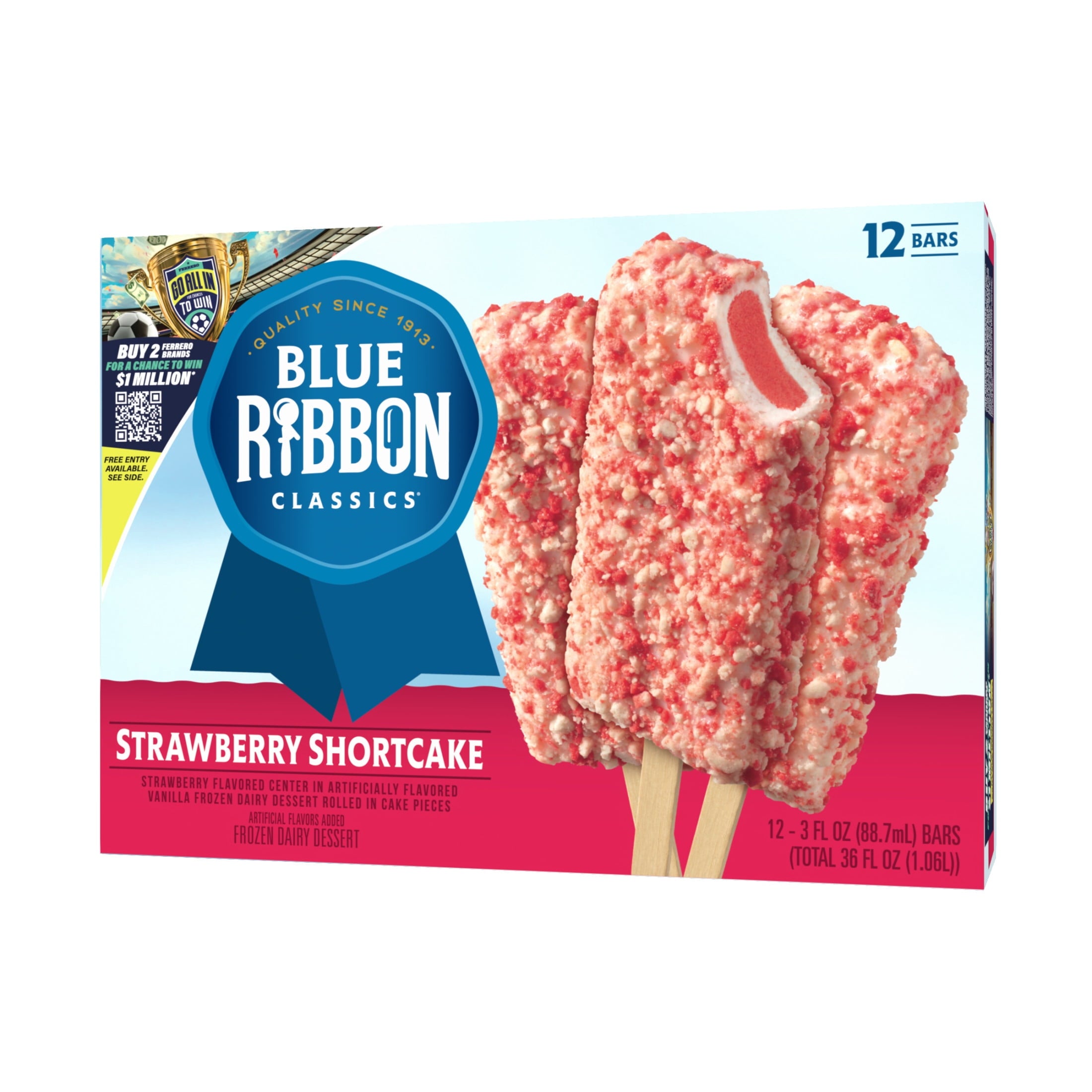 Blue Ribbon Classics Strawberry Shortcake Frozen Dessert Bars 12 Count 36 Fl Oz