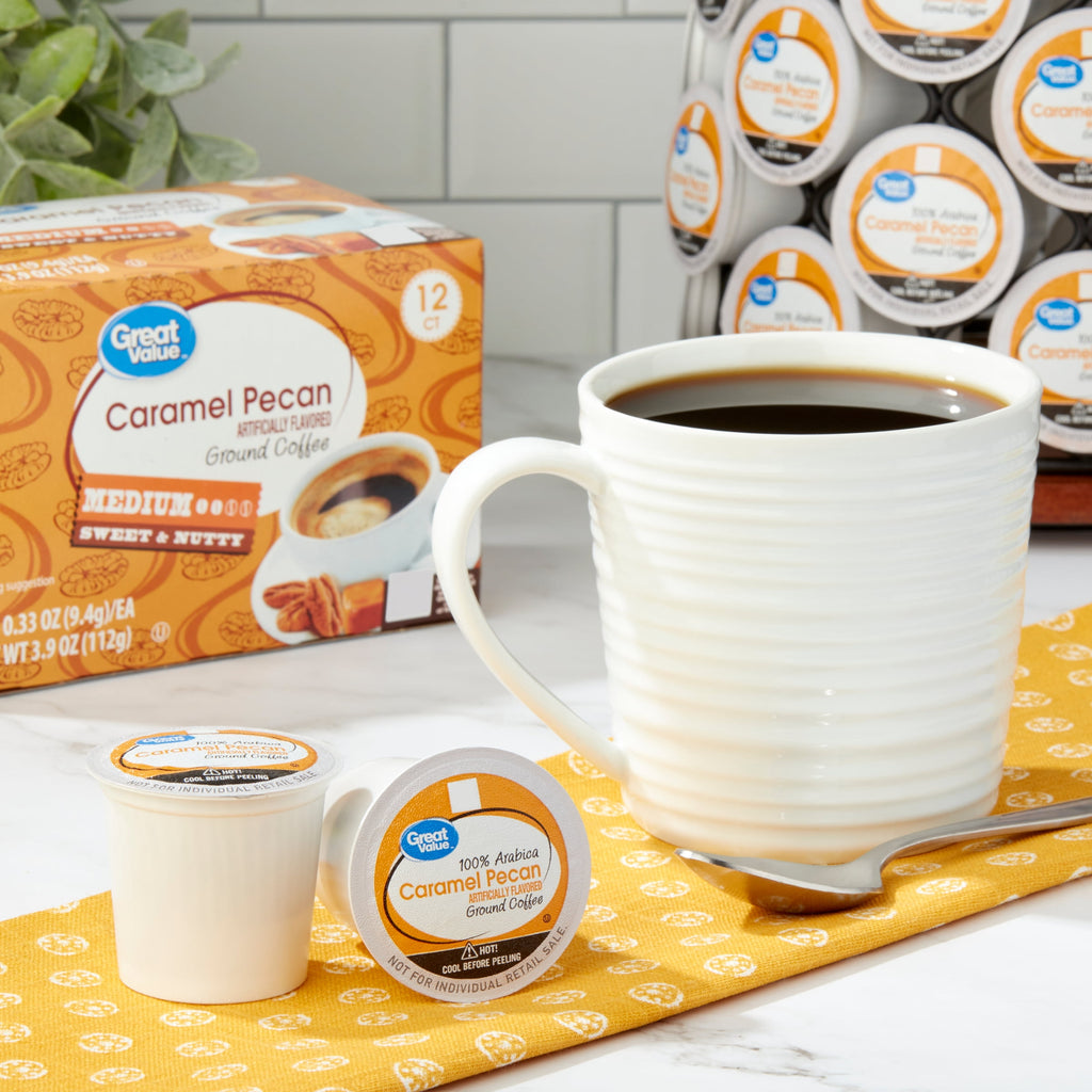 Great Value Caramel Pecan Medium Roast Coffee Pods 12 Count