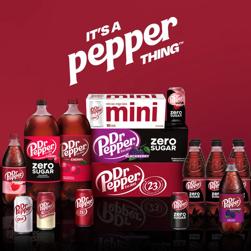 Dr Pepper & Cream Zero Sugar Soda Pop Cans 12 Fl Oz 12 Pack