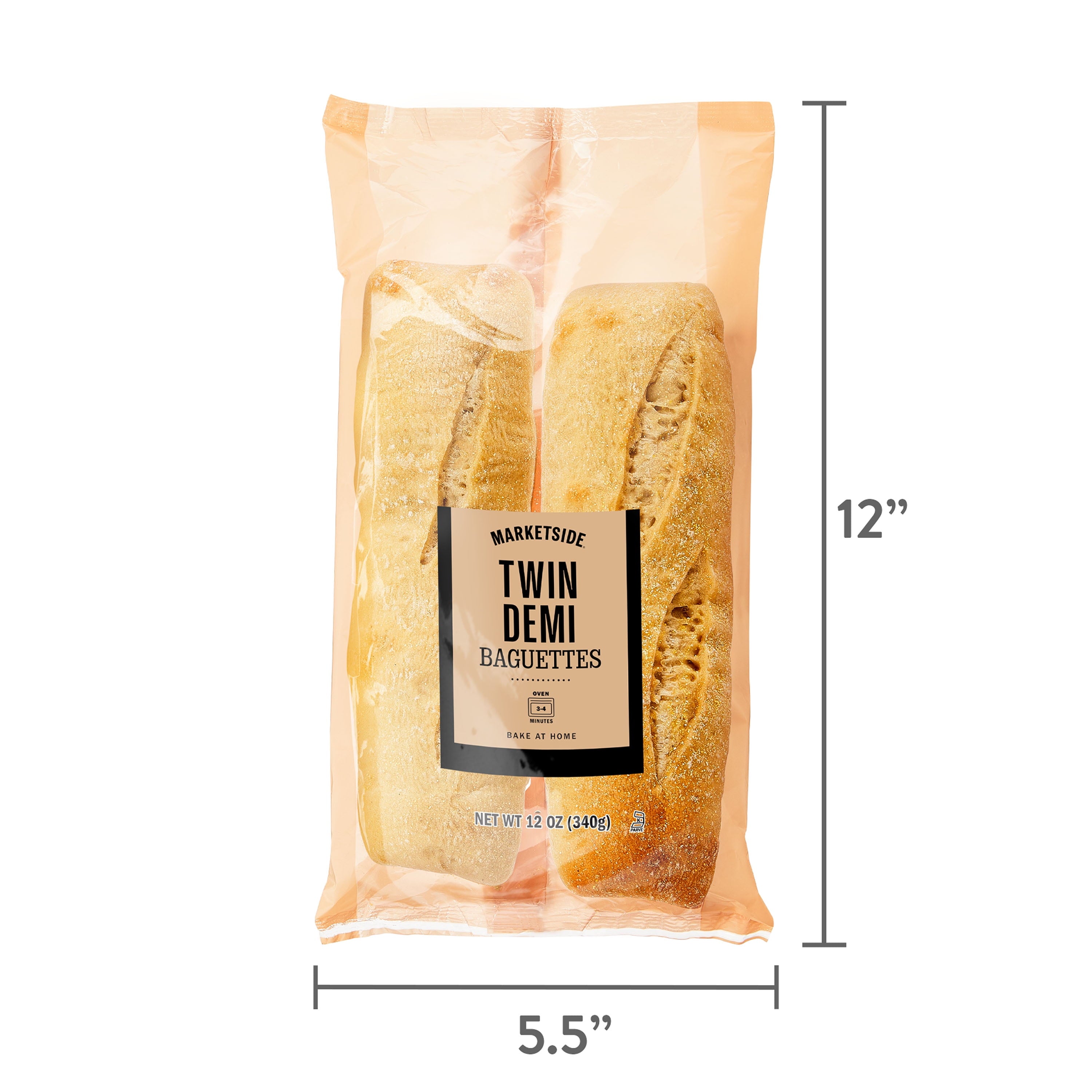 Bake at Home Twin Demi Baguette 12 Oz 2 Count