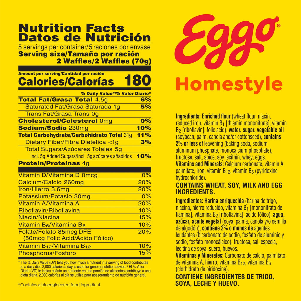 Eggo Homestyle Waffles Frozen 12.3 Oz 10 Count