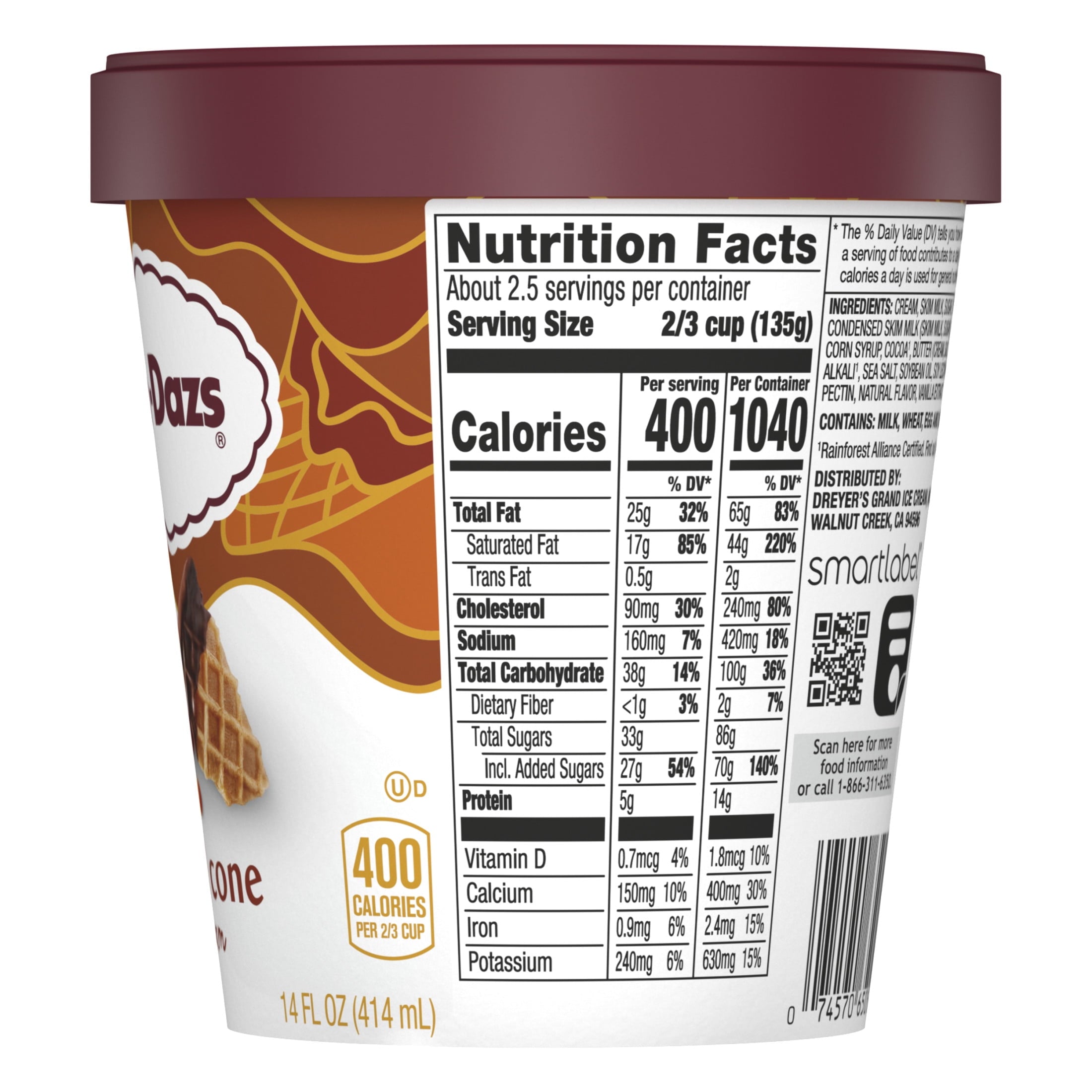 Häagen-Dazs Caramel Cone Ice Cream 14 Oz