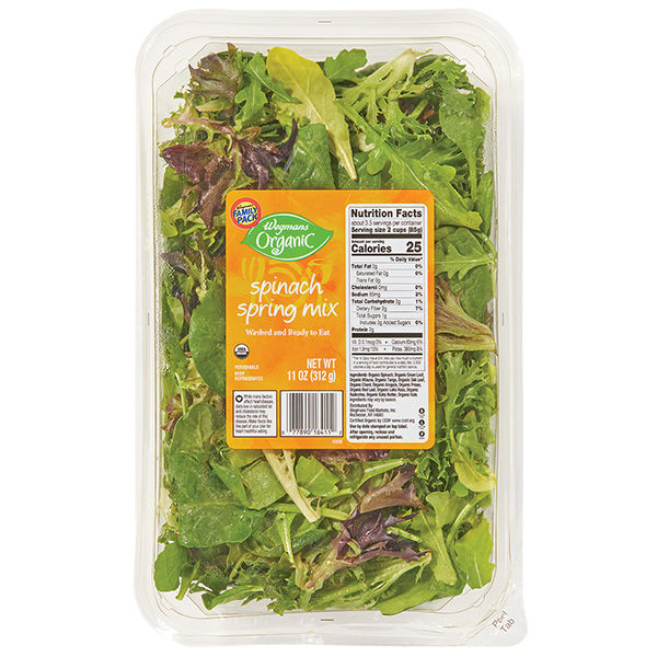 Wegmans Organic Spinach Spring Mix Family Pack 11 Oz