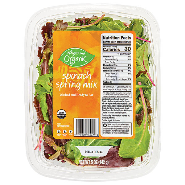 Wegmans Organic Spinach Spring Mix 5 Oz