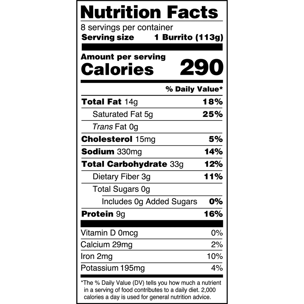 El Monterey Beef & Bean Burritos Frozen 32 Oz 8 Count