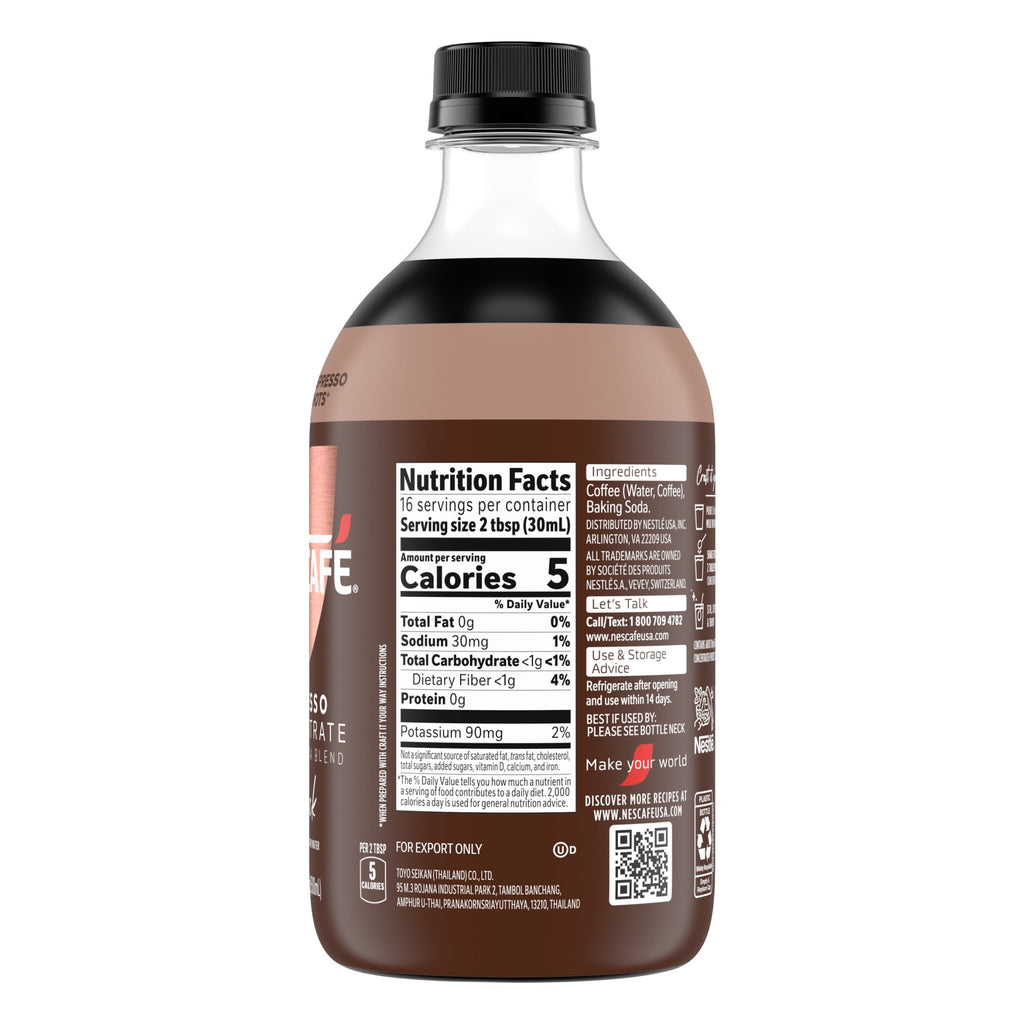NESCAFÉ Espresso Concentrate Black Naturally Caffeinated Liquid Coffee 16.9 fl oz Bottle