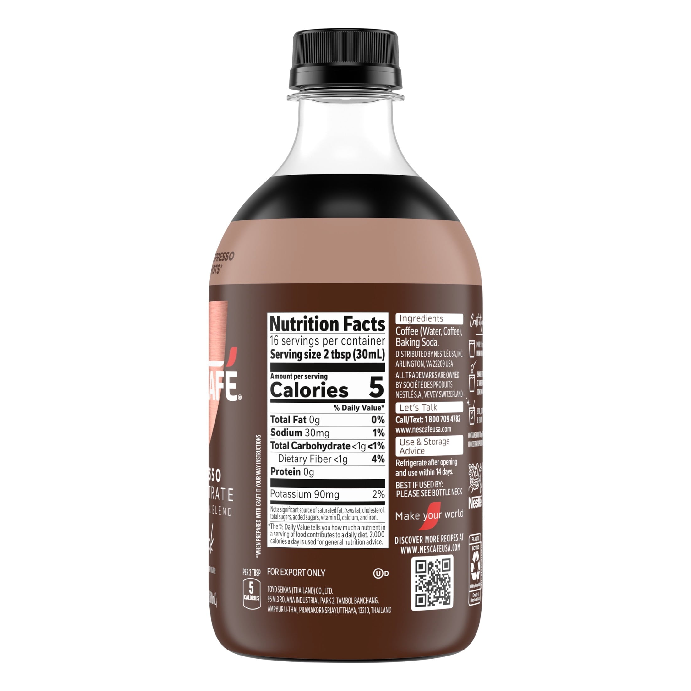 NESCAFÉ Espresso Concentrate Black Naturally Caffeinated Liquid Coffee 16.9 fl oz Bottle