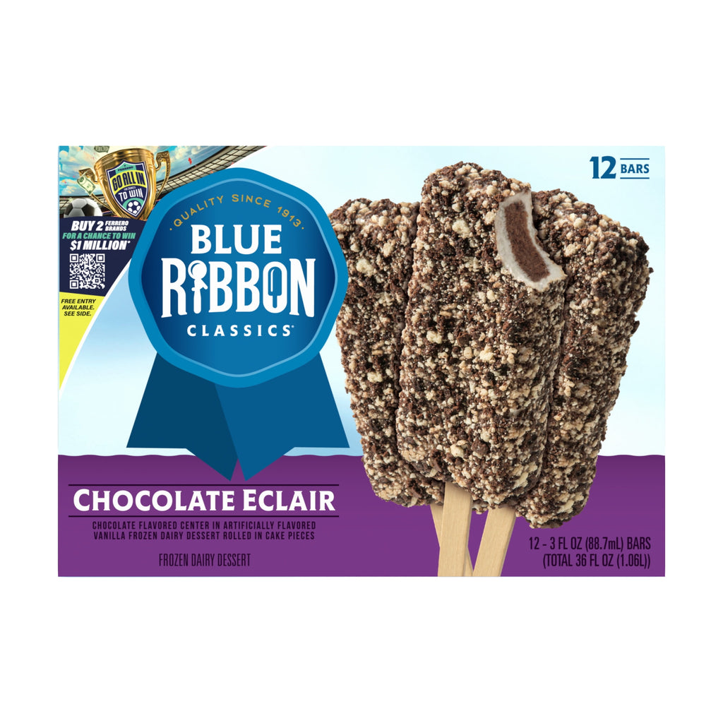 Blue Ribbon Classics Chocolate Eclair Frozen Dessert Bars 12 Count 36 Fl Oz