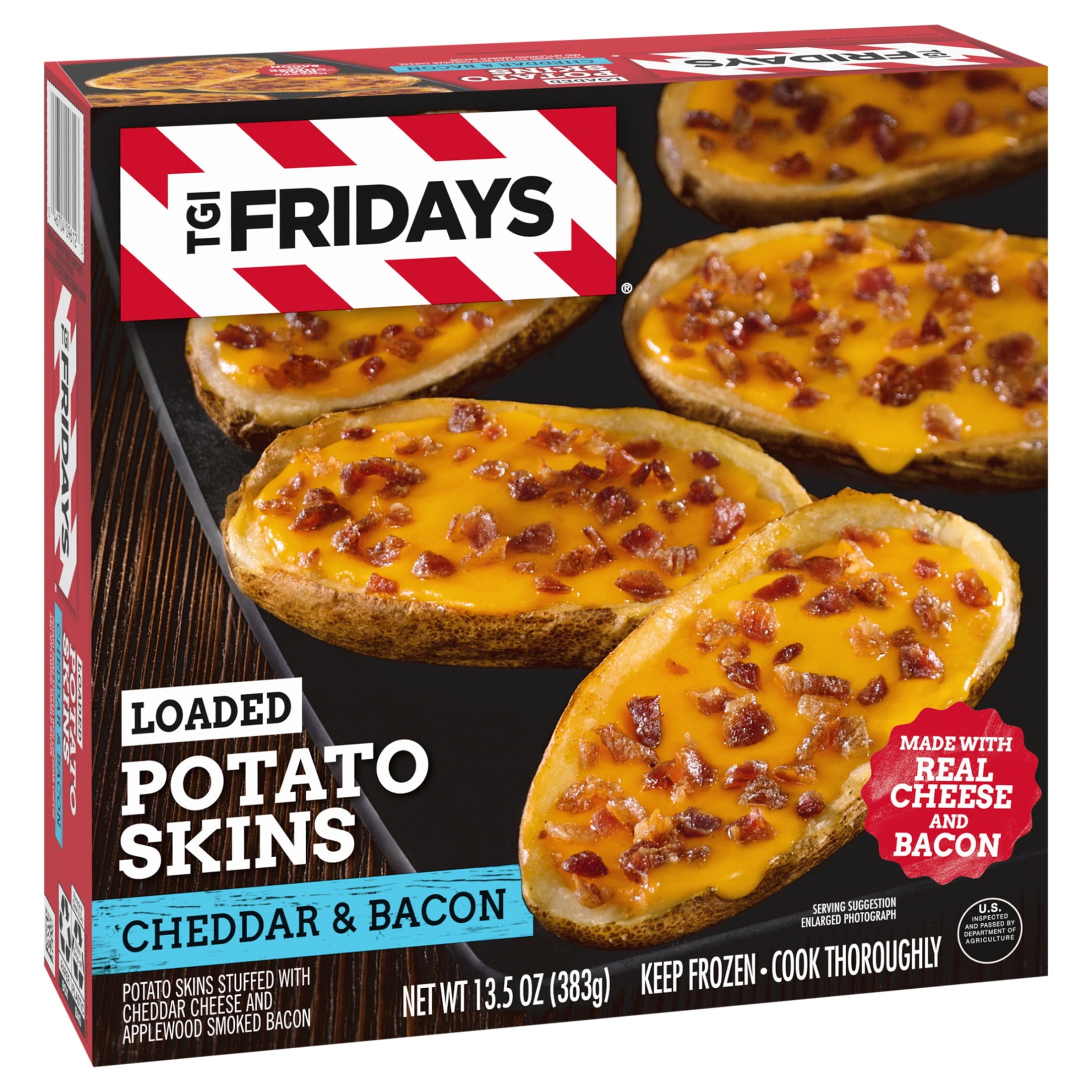 TGI Fridays Loaded Cheddar & Bacon Potato Skins 13.5 Oz Frozen