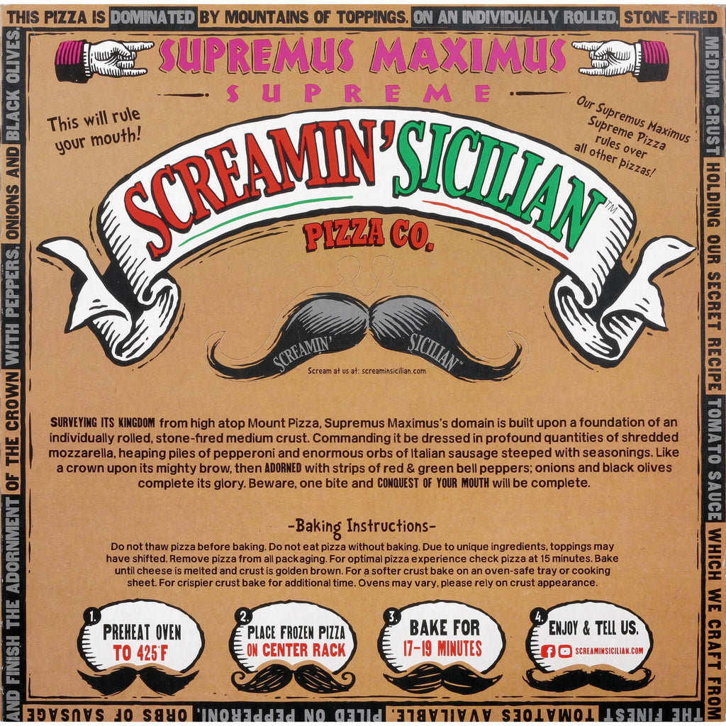 Screamin' Sicilian Supremus Maximus Original Pizzeria Crust Frozen Pizza 25 Oz