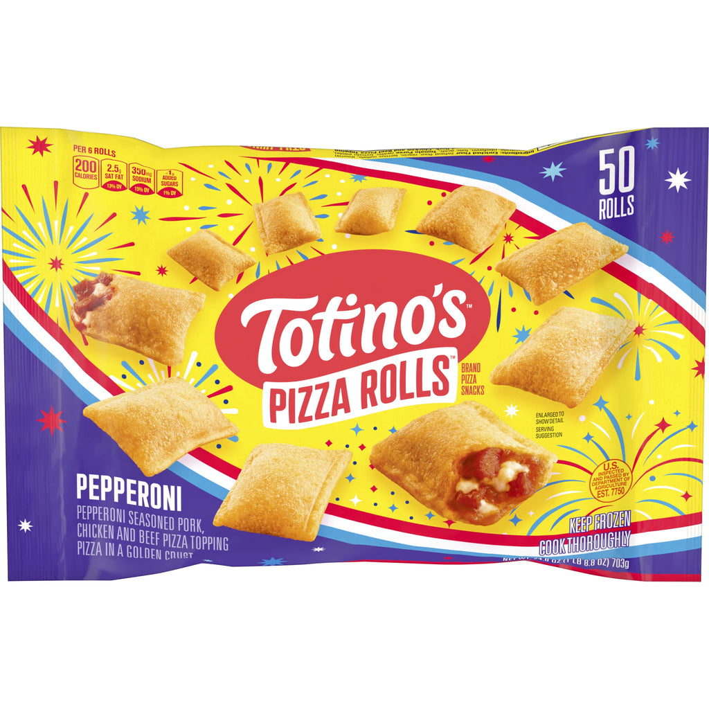 Totino's Pepperoni Pizza Rolls Snacks Frozen 24.8 Oz 50 Count