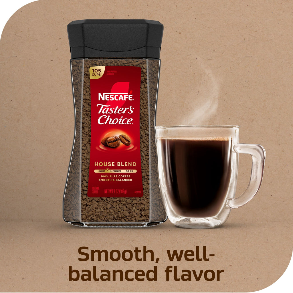 NESCAFÉ Taster's Choice House Blend Naturally Caffeinated Light Medium Roast Instant Coffee 7 oz Jar