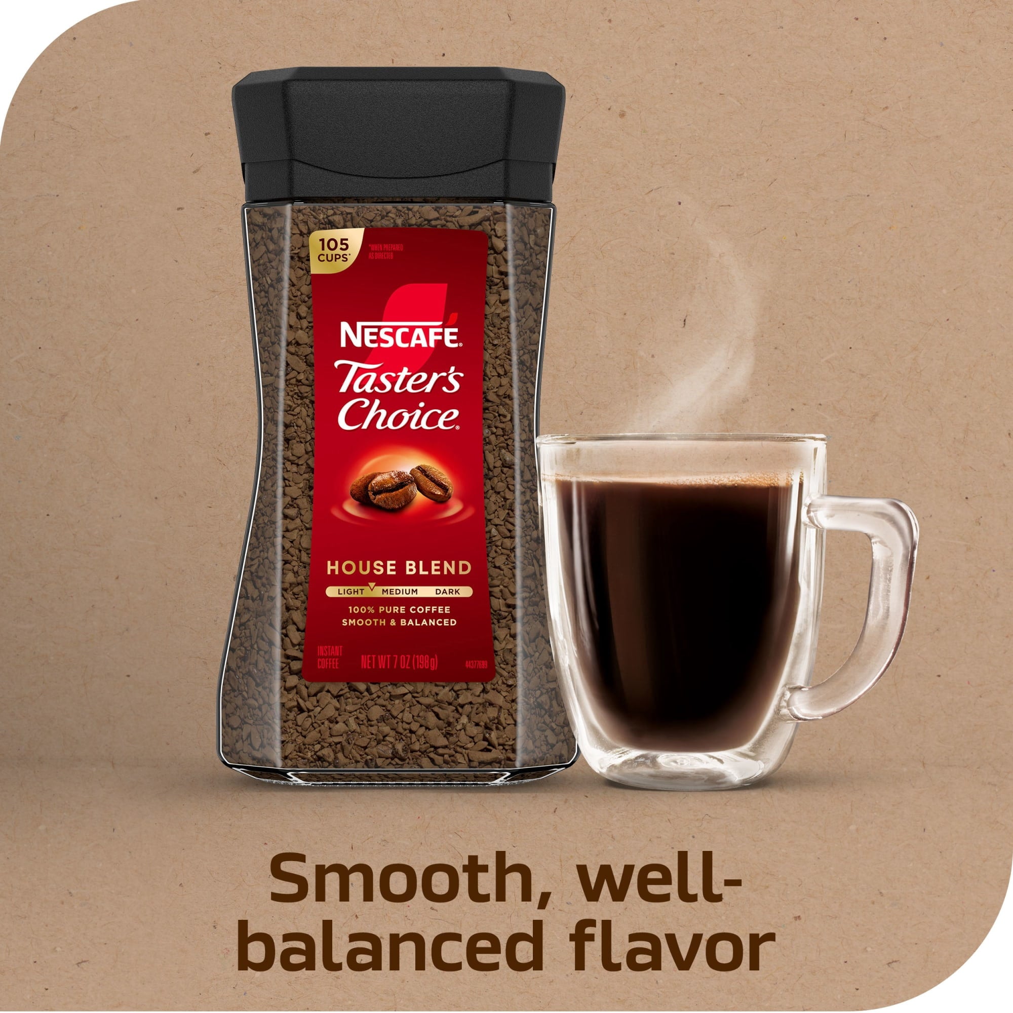 NESCAFÉ Taster's Choice House Blend Naturally Caffeinated Light Medium Roast Instant Coffee 7 oz Jar