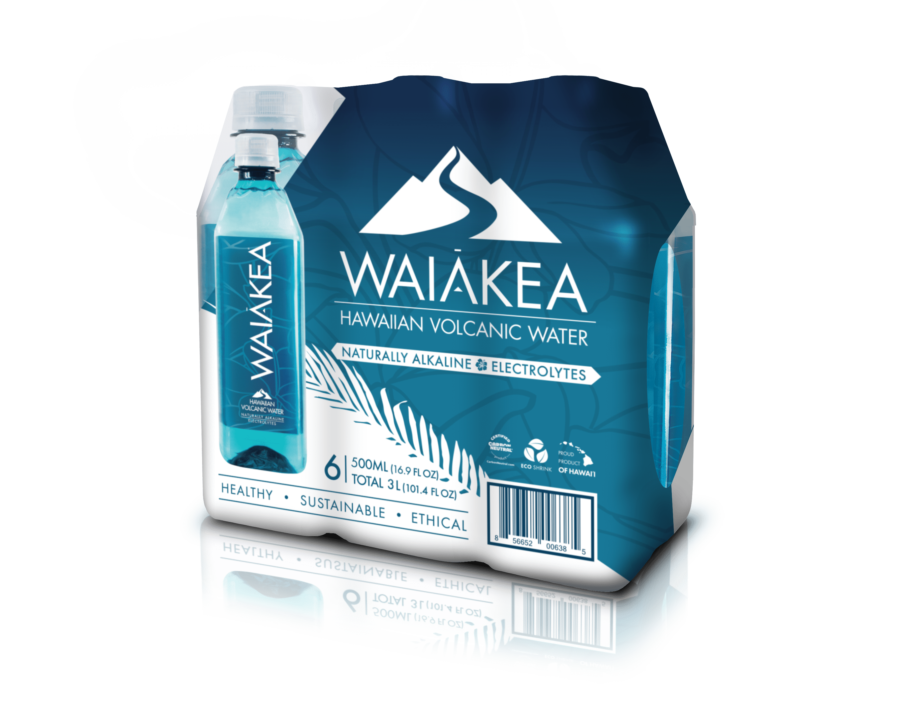 Waiakea Hawaiian Volcanic Alkaline Water 16.9 fl oz 6 Pack