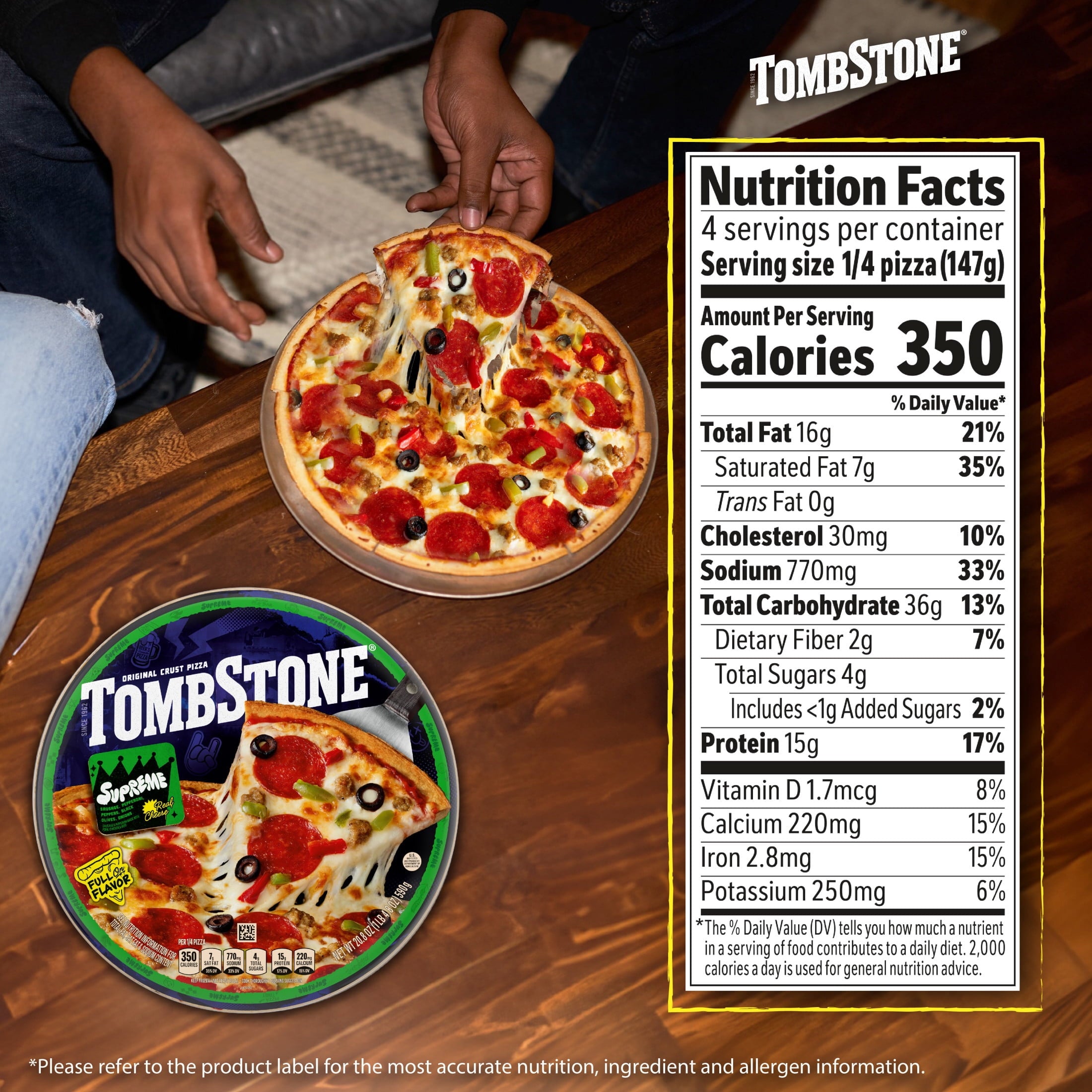 Tombstone Supreme Original Crust Frozen Pizza 20.8 Oz