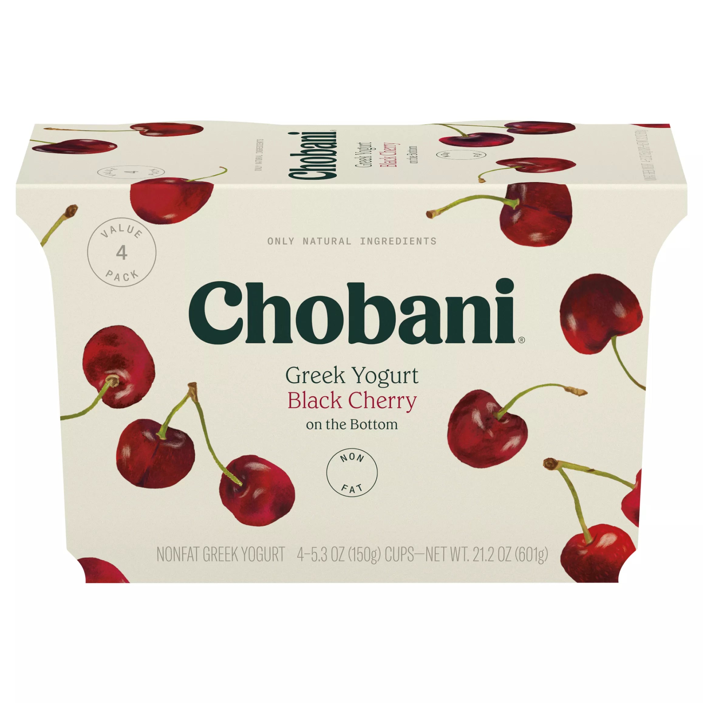 Chobani Non-Fat Black Cherry on the Bottom Greek Yogurt Value 4 Pack Black Cherry on the Bottom Nonfat Greek Yogurt