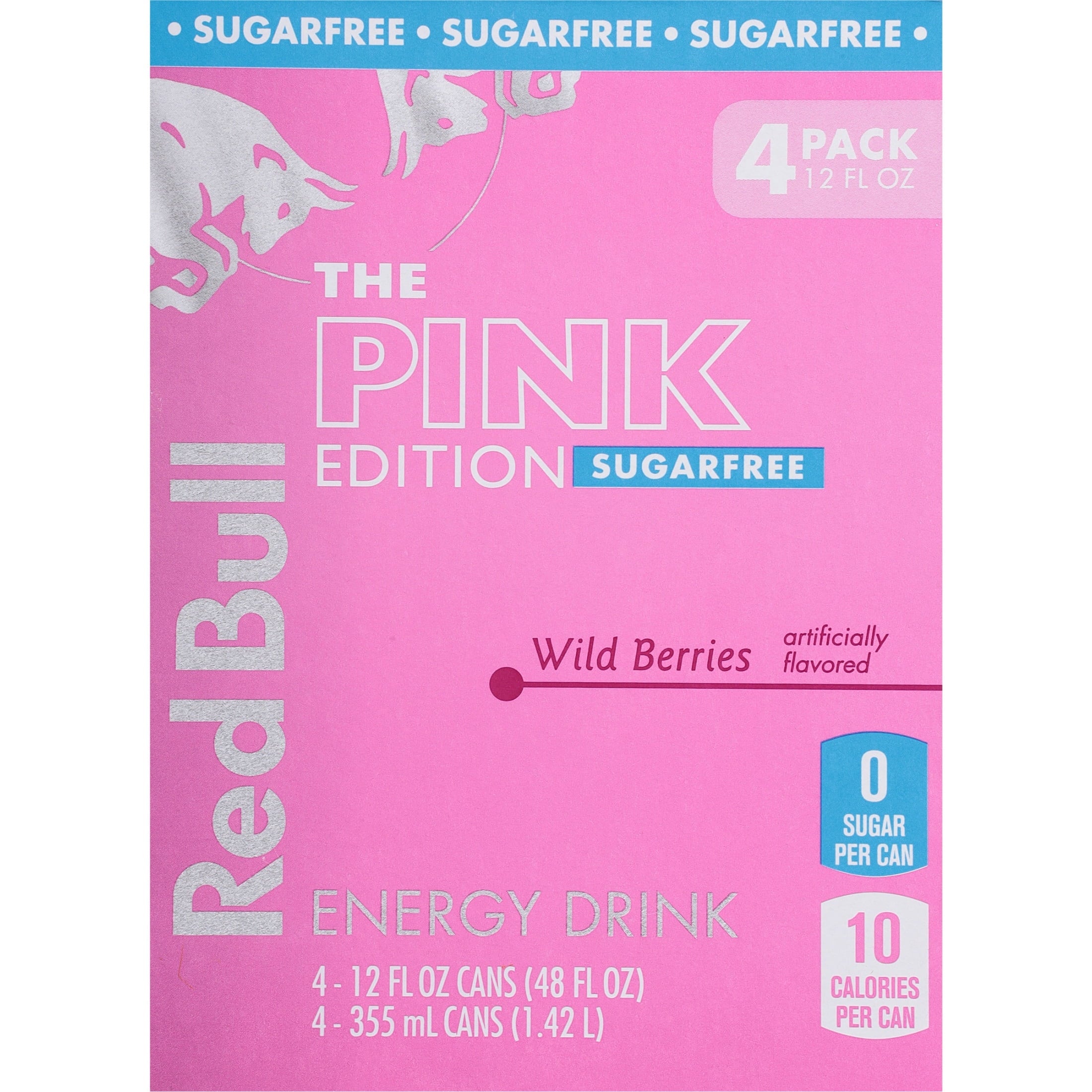 Red Bull Pink Edition Sugar Free Wild Berries Energy Drink 12 fl oz 4 Pack Cans