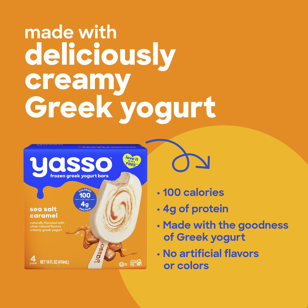 Yasso Sea Salt Caramel Frozen Greek Yogurt Bars 4 Count 14 Fl Oz