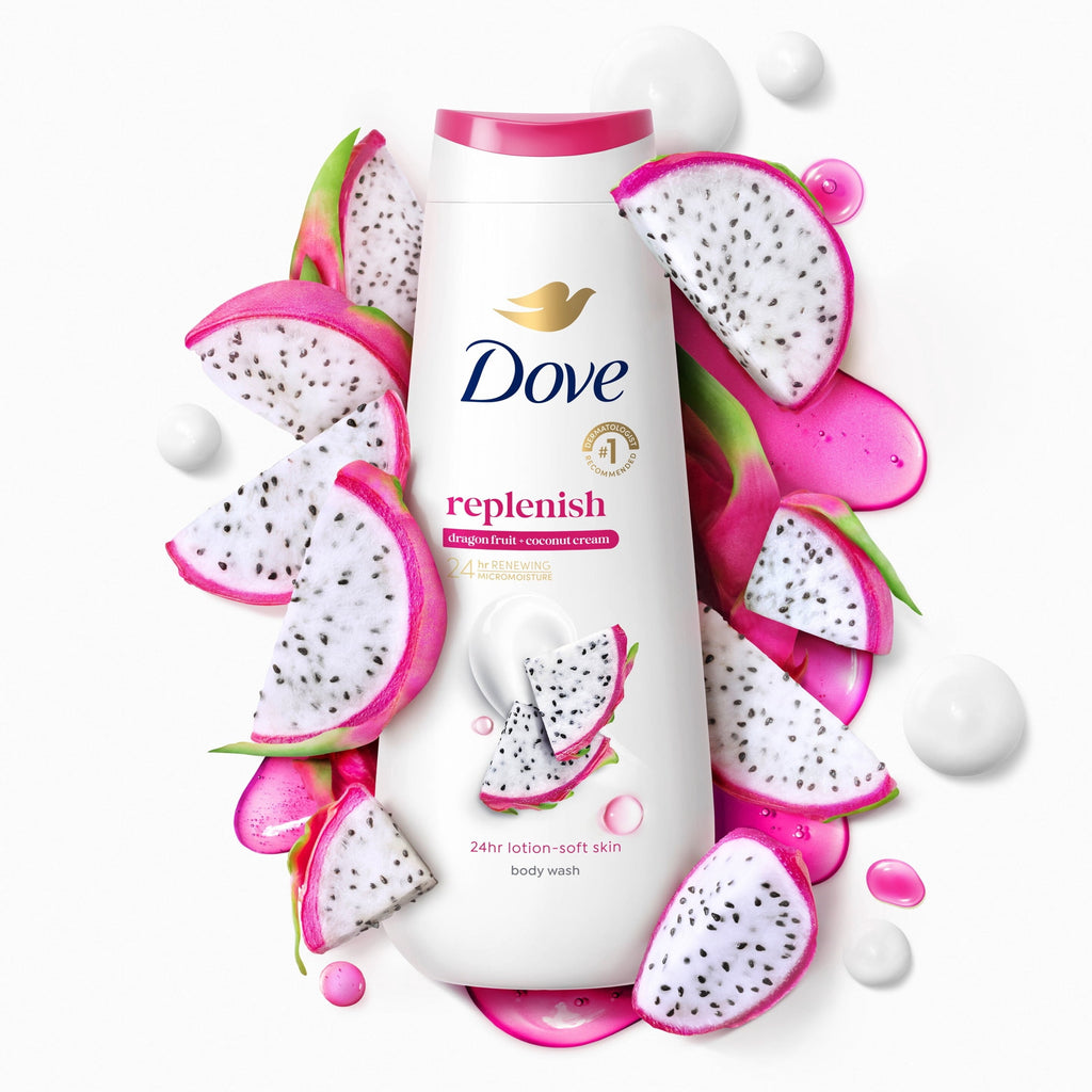 Dove Replenish Body Wash Dragon Fruit & Coconut Cream Moisturizing Cleanser 20 fl oz