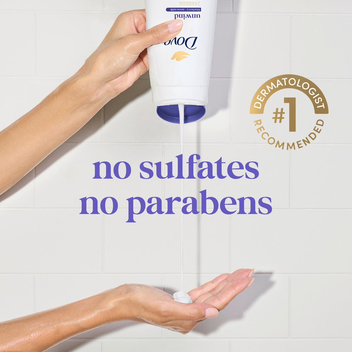 Dove Unwind Body Wash Blueberry & Moon Milk Moisturizing Cleanser 20 fl oz