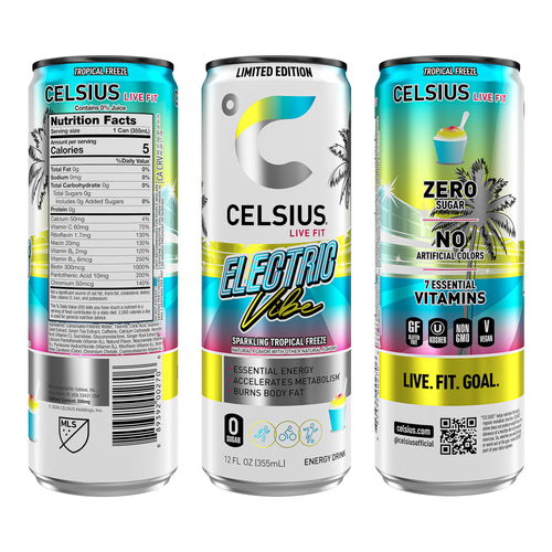 CELSIUS Sparkling Electric Vibe Energy Drink 12 fl oz Single Can