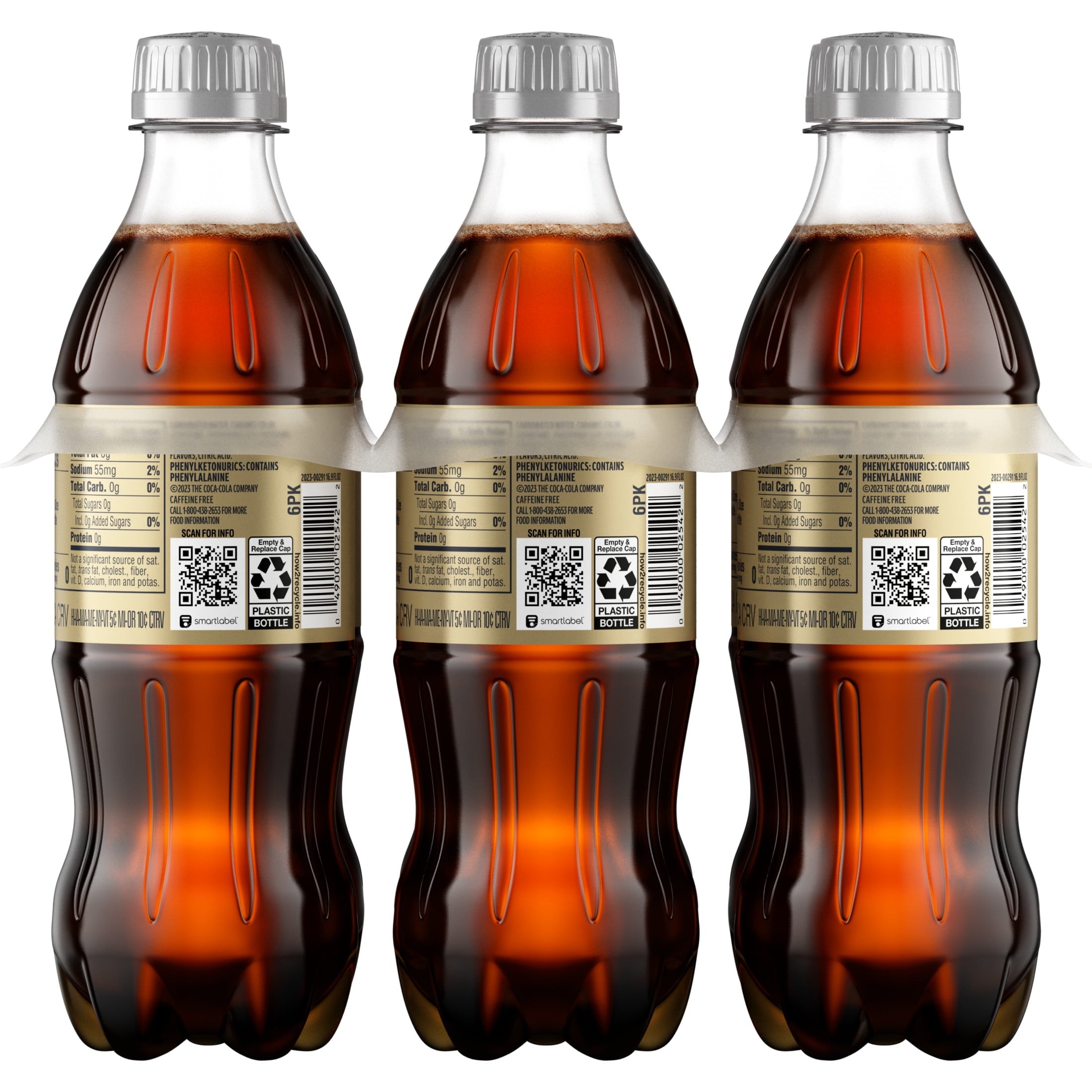 Caffeine-Free Soda Pop Bottles 16.9 Fl Oz 6 Pack Diet Coke