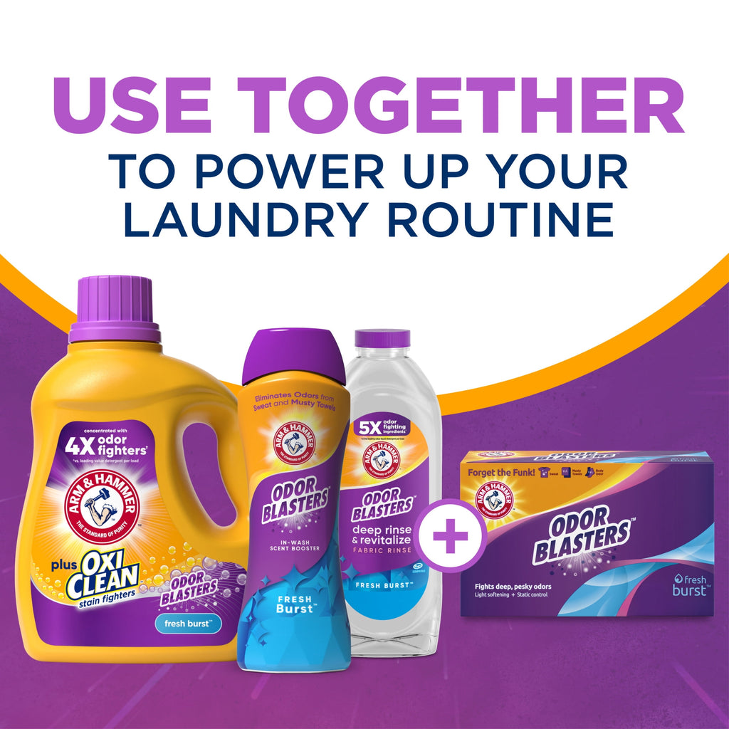 ARM & HAMMER Plus OxiClean with Odor Blasters Liquid Laundry Detergent Fresh Burst 32.5 fl oz 25 Loads