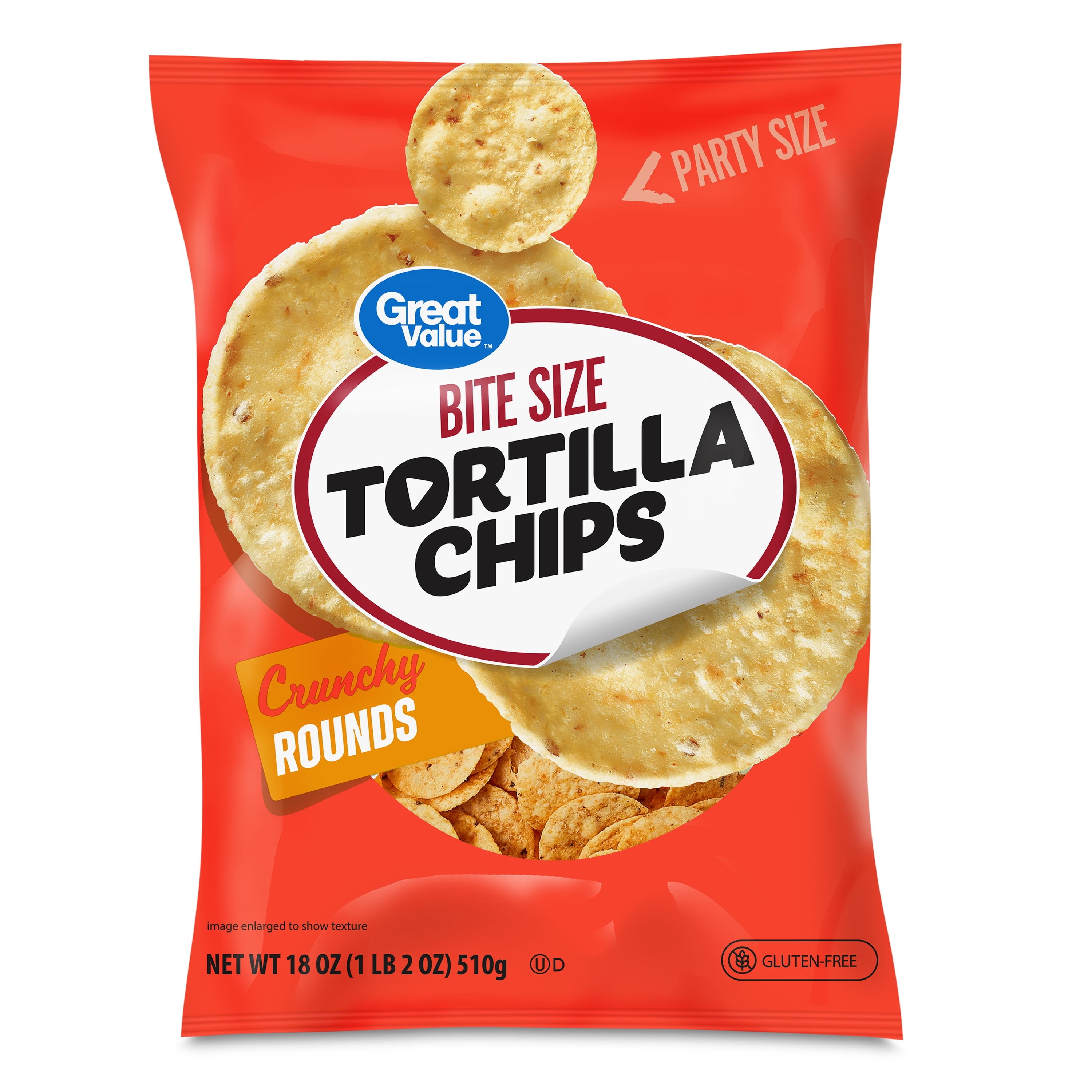 Bite Size Tortilla Chips Party Size 18 Oz Great Value