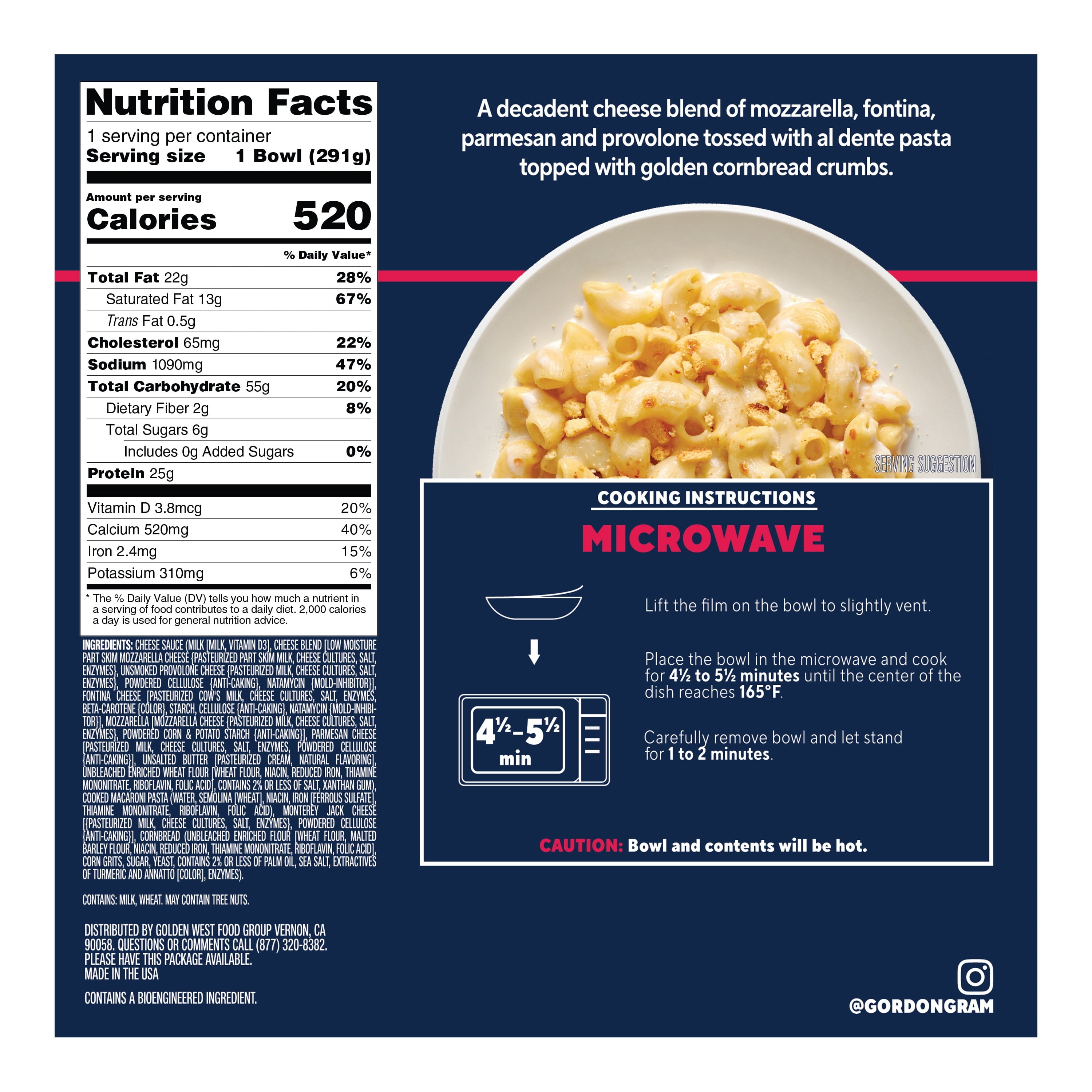 By Chef Ramsay Four Cheese Macaroni Frozen Meal 10.25 Oz