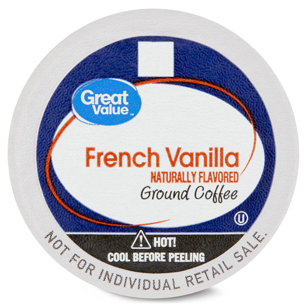 Great Value 100% Arabica French Vanilla Medium Roast Ground Coffee Pods 48 Count