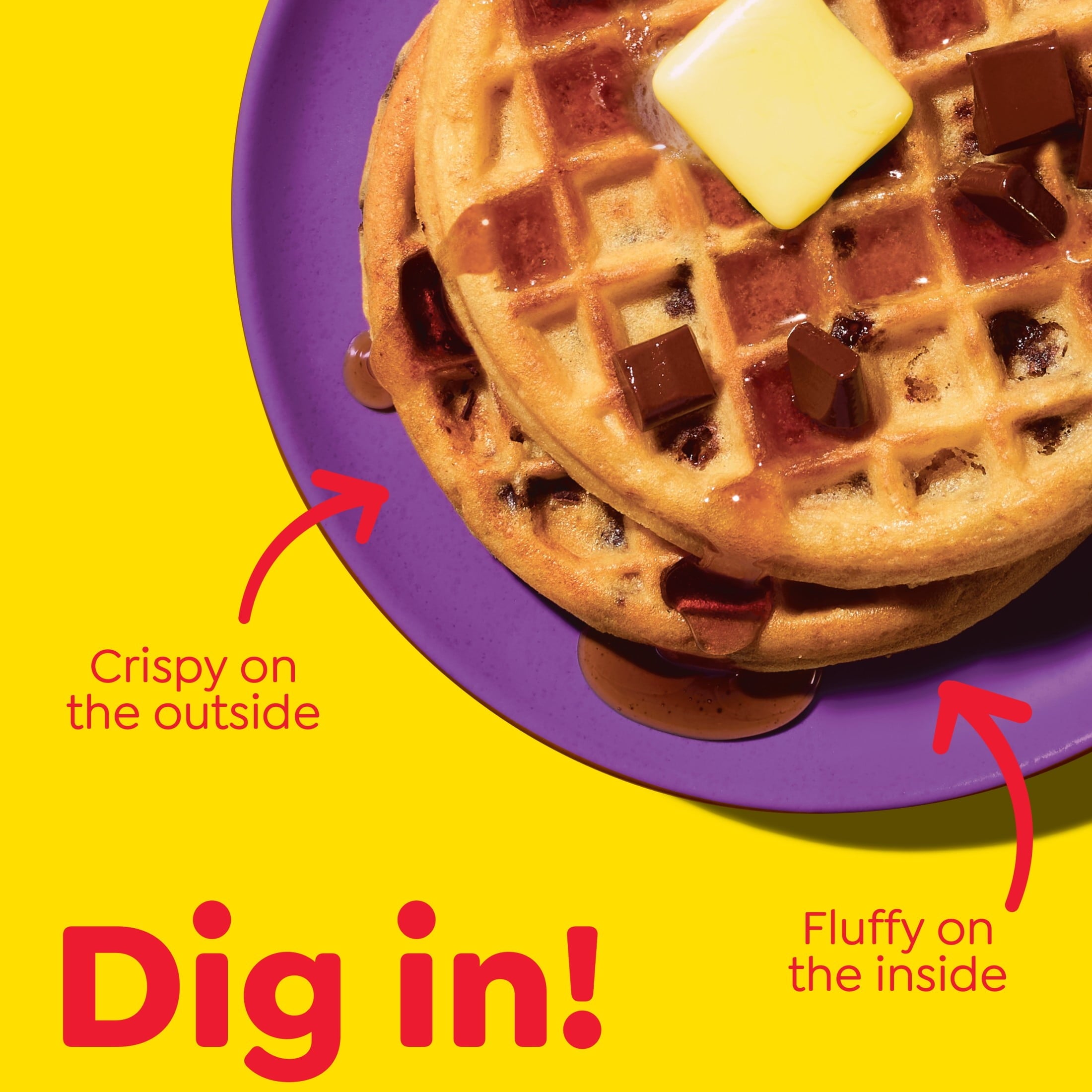 Eggo Chocolatey Chip Waffles Frozen Breakfast 29.6 Oz 24 Count