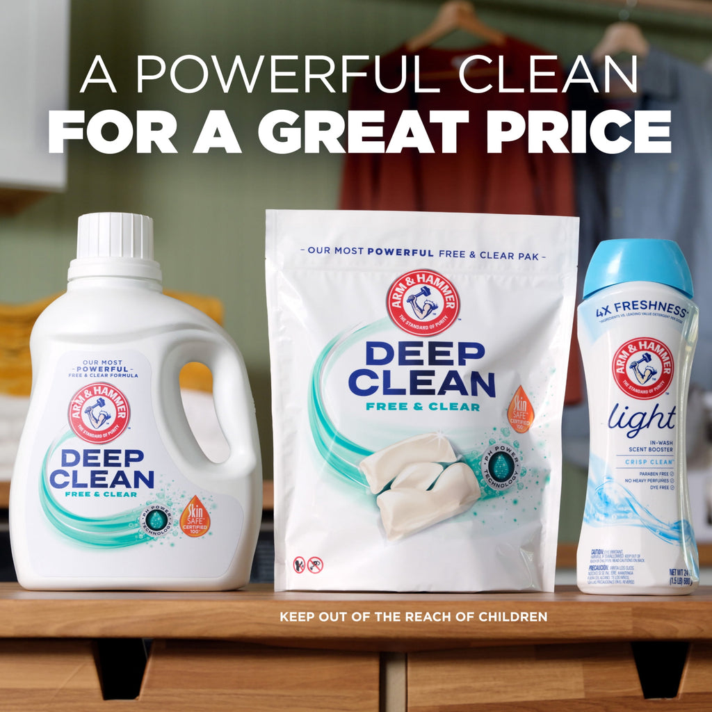ARM & HAMMER Deep Clean Free & Clear Liquid Laundry Detergent 75 fl oz 50 Loads