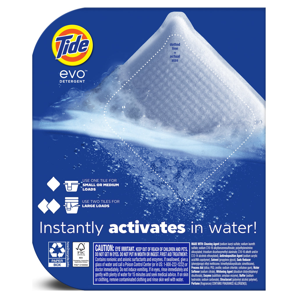 Tide evo Laundry Detergent Tiles 100% Concentrated Spring Blast Scent
