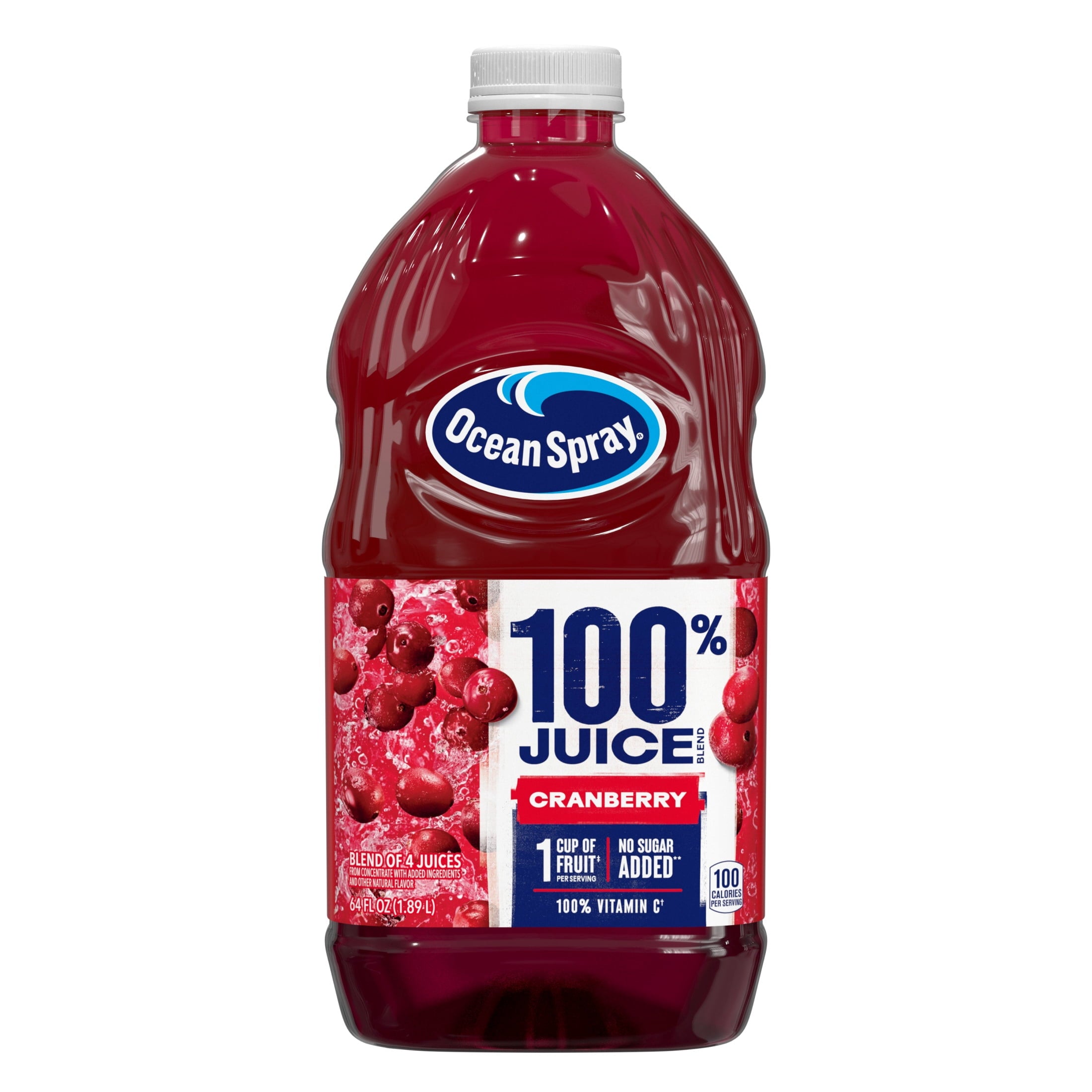 Ocean Spray 100% Juice Cranberry Juice Blend 64 fl oz Bottle