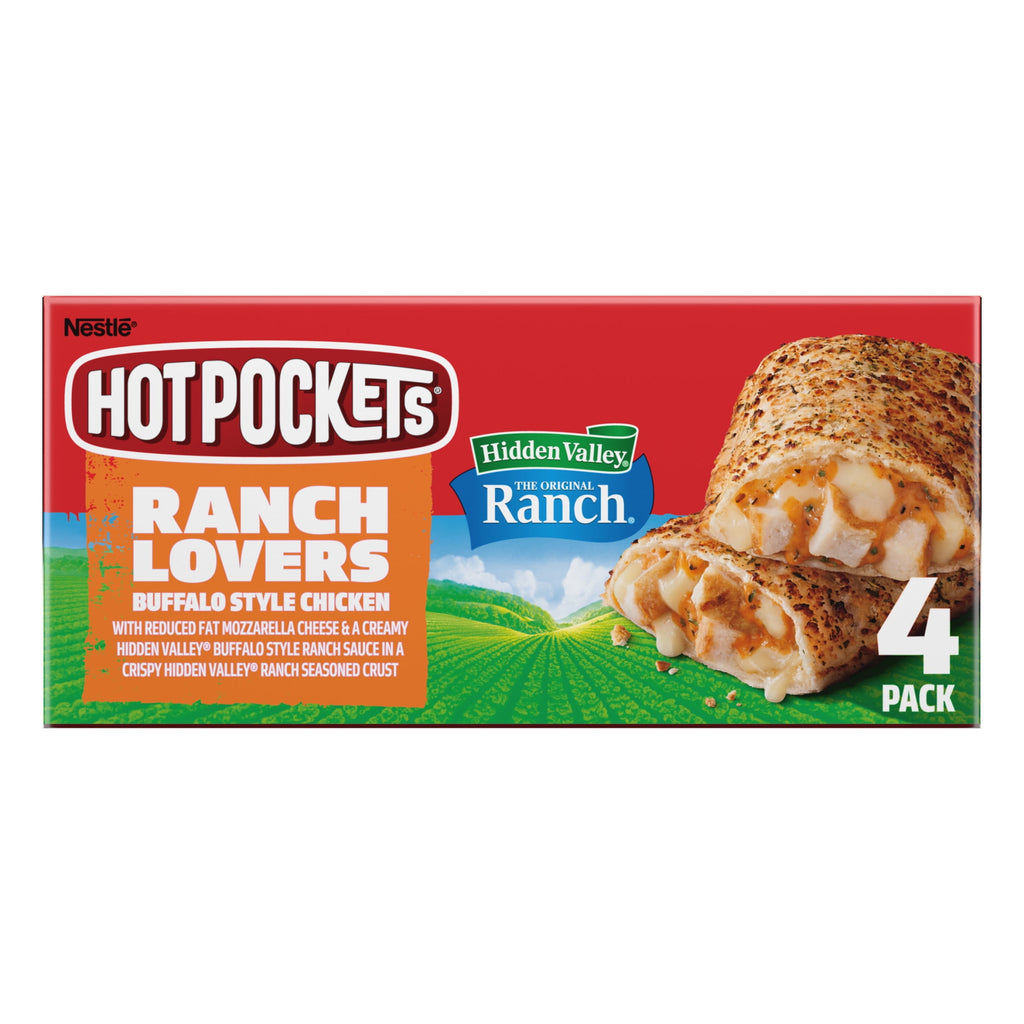 Hot Pockets Ranch Lovers Buffalo Style Chicken Hidden Valley Ranch Frozen Sandwich 4 Count 17 Oz