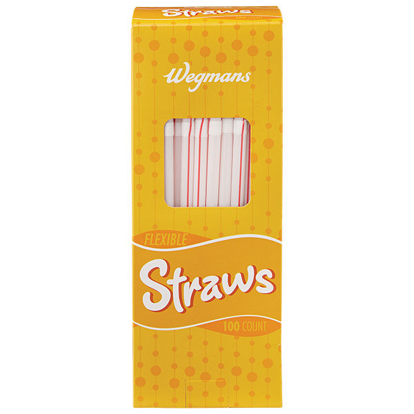 Wegmans Plastic Flexible Straws 100 Count
