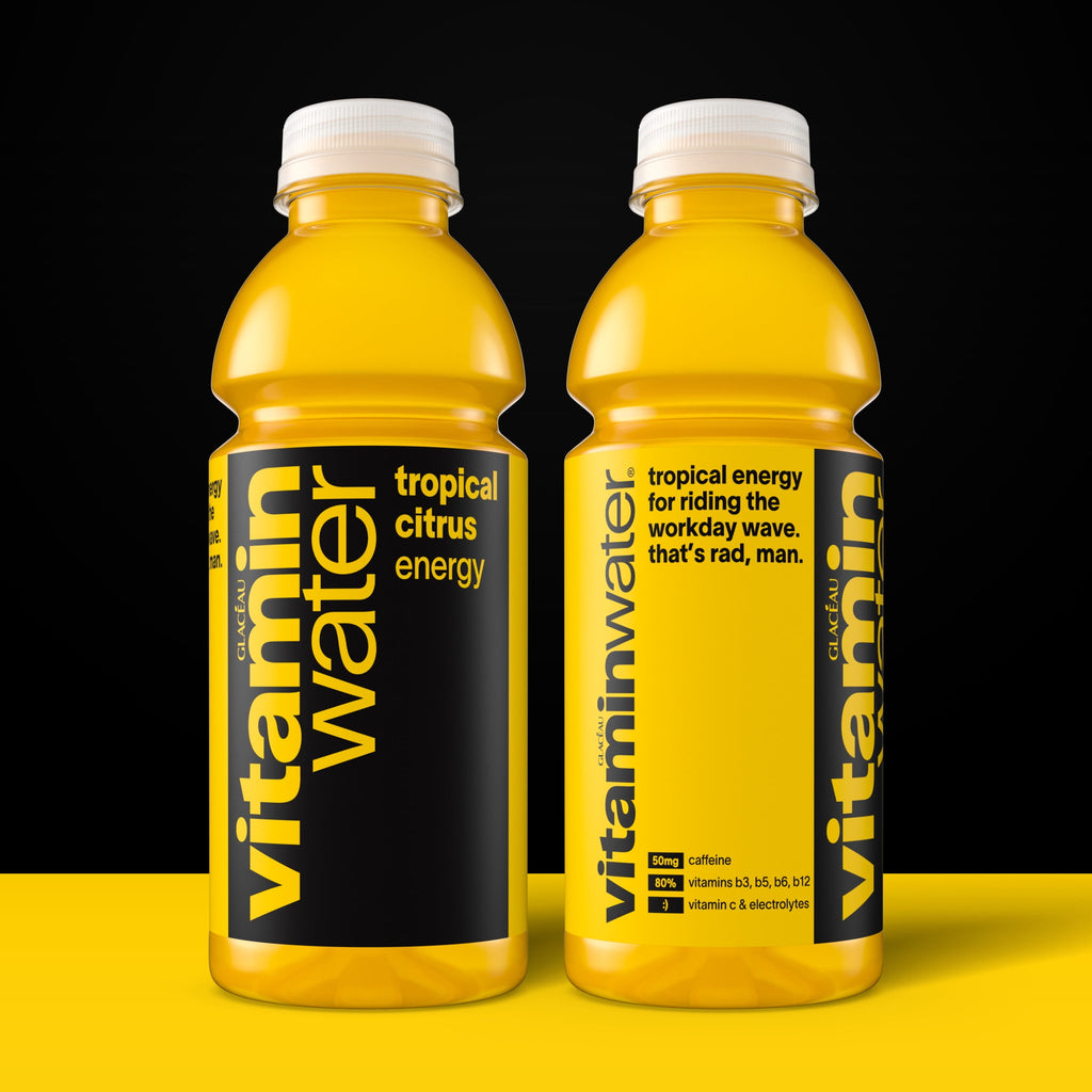 vitaminwater Energy Tropical Citrus Flavored Water Beverage 16.9 fl oz Plastic Bottles 6 Pack