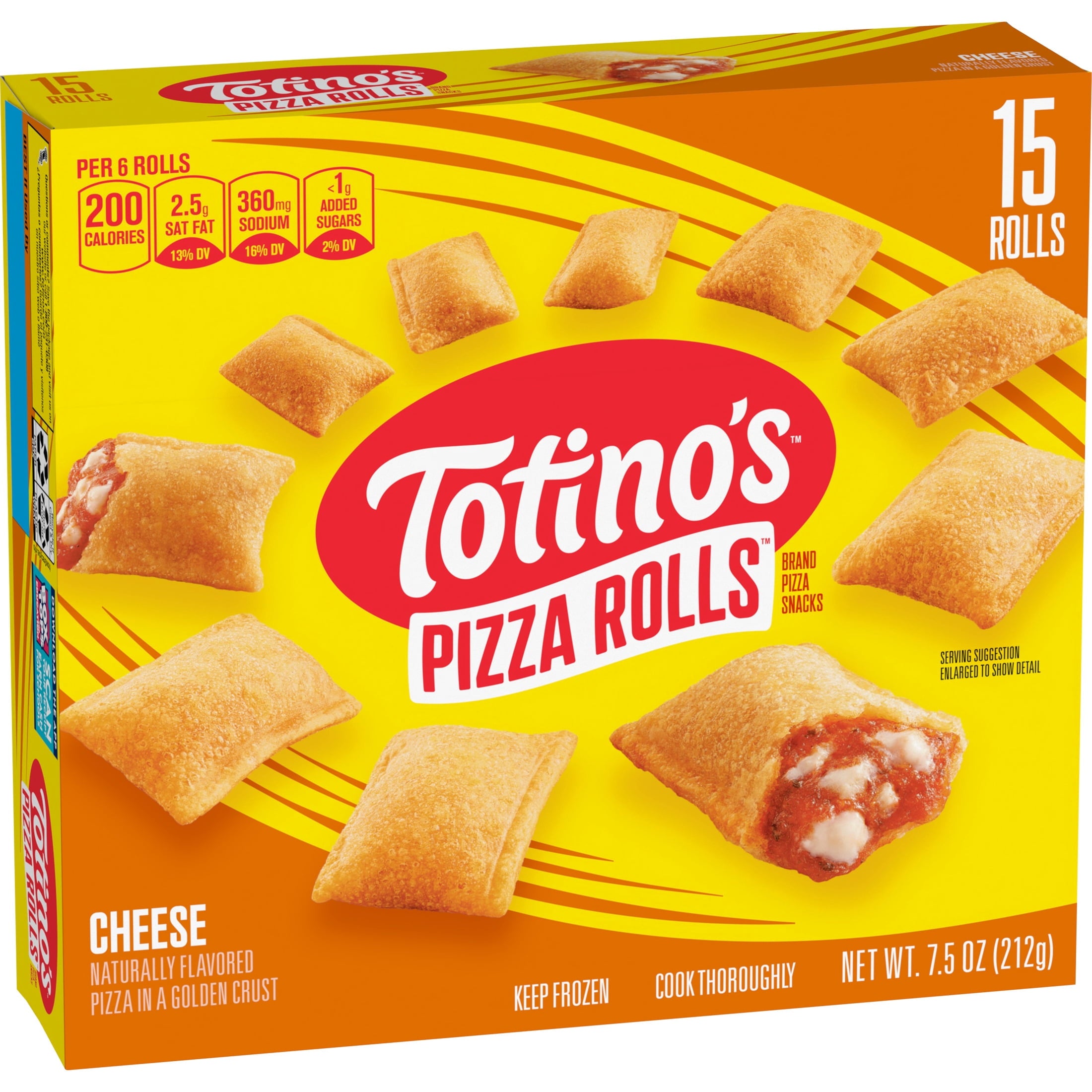 Totino's Cheese Pizza Rolls Frozen Snacks 15 Count 7.5 Oz
