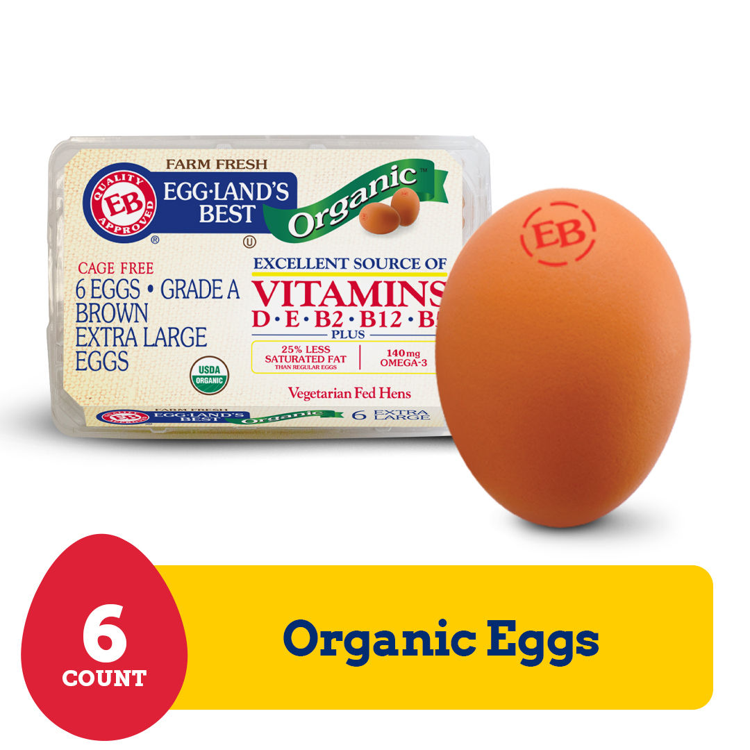 Eggland's Best 100% USDA Organic Extra Large Brown Eggs 6 ct 13.5 oz