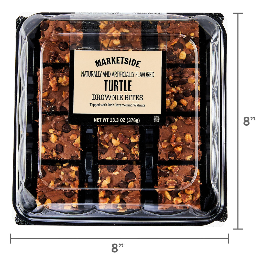 Bite Sized Turtle Chocolate Brownies 13.3 Oz 12 Count Marketside