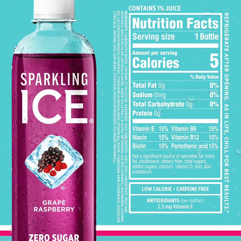 Sparkling Ice Blue Variety Pack Flavored Sparkling Water 17 fl oz 12 Count